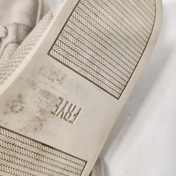 FRYE Womens Casual Sneakers Size 7 Taupe Suede Diamond Embossed Low Top Shoes - Picture 10 of 11
